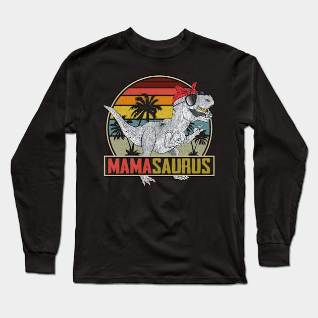 Vintage Mamasaurus Dinosaur Long Sleeve T-Shirt by celestewilliey